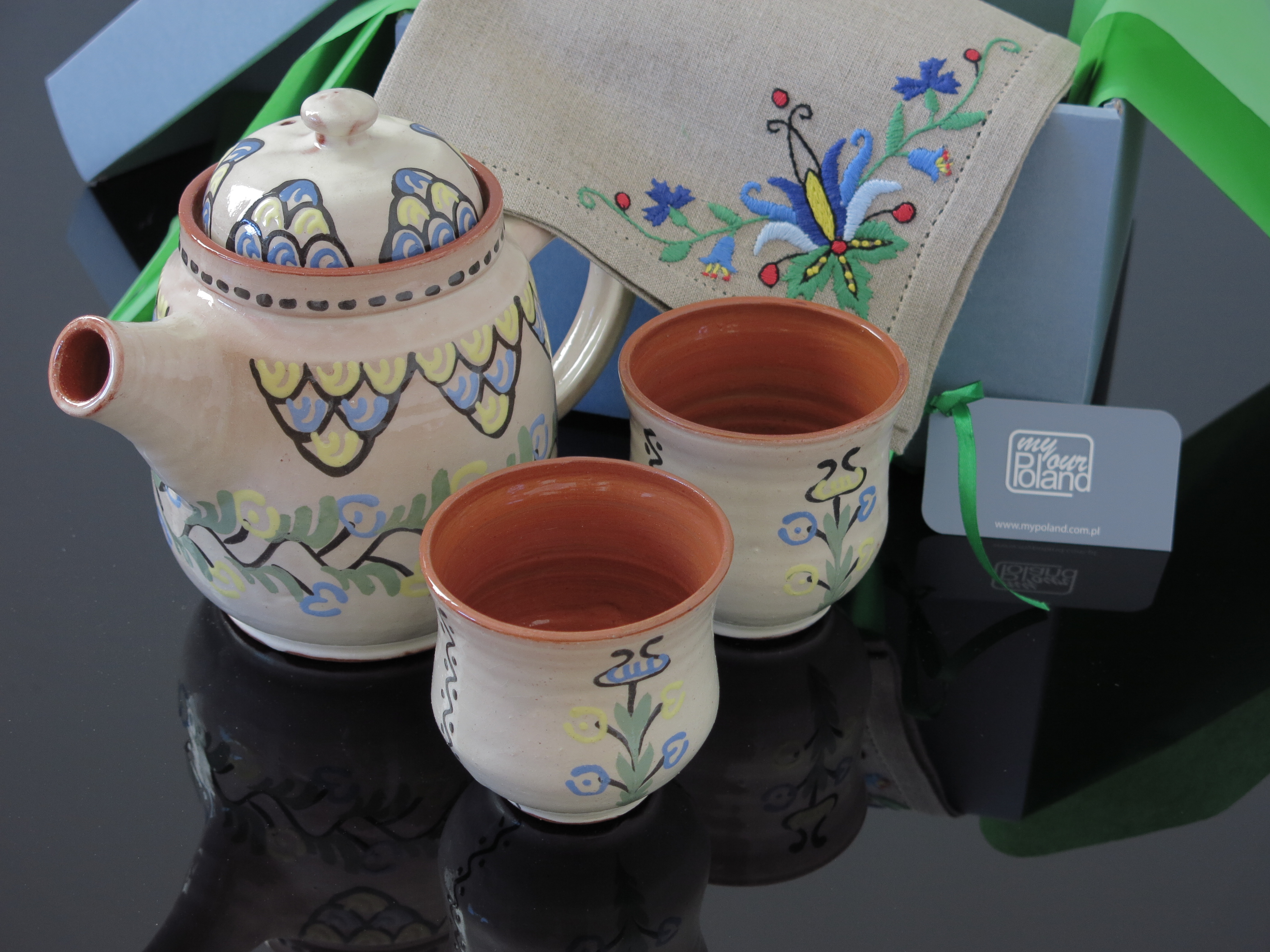 ceramika kaszubska zestaw do herbaty