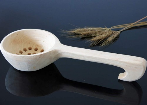 Colander spoon (long) with a holder