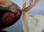 Decorated egg with big Lowicz  flowers (created on a goose eggshell)