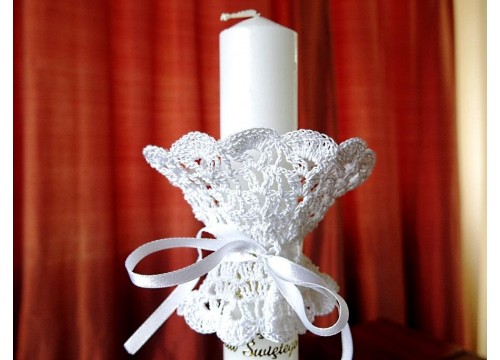 Cover for a baptism candle (flowers)