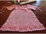 Crochet christening dress - pink