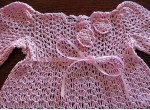 Crochet christening dress - pink